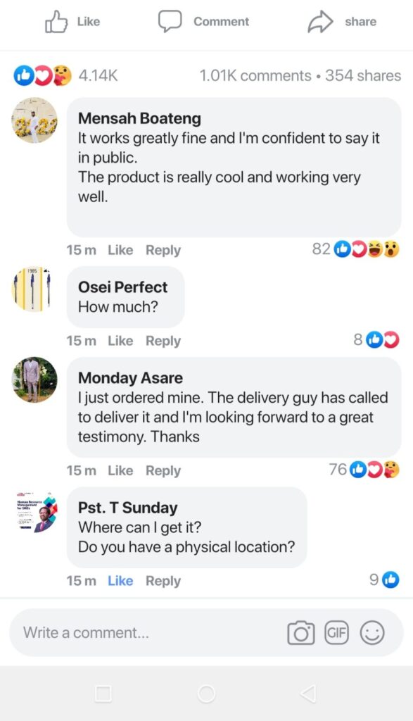 Facebook Testimonial